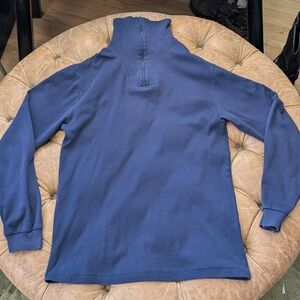 Vintage Eddie Bauer 1/4 zip cotton fleece soft pullover lightweight Dark Blue